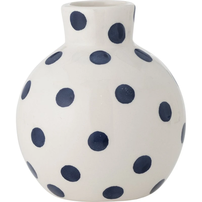 Bloomingville Wazon Fian 11 cm biało-niebieski