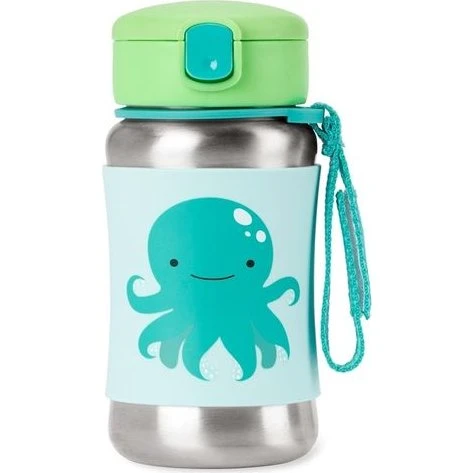 Skip Hop Ośmiornica 350 ml stalowy bidon z silikonową słomką