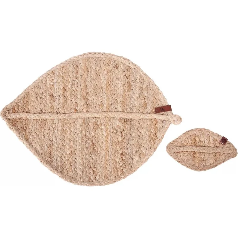 Pepperleaf Zestaw 12 Podkładek Juta Naturalna 30x40/10x15 cm