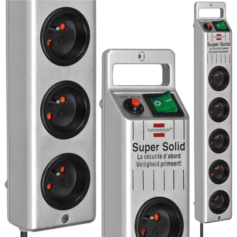Brennenstuhl Super-Solid-Line 5 gniazd 2,5m srebrna