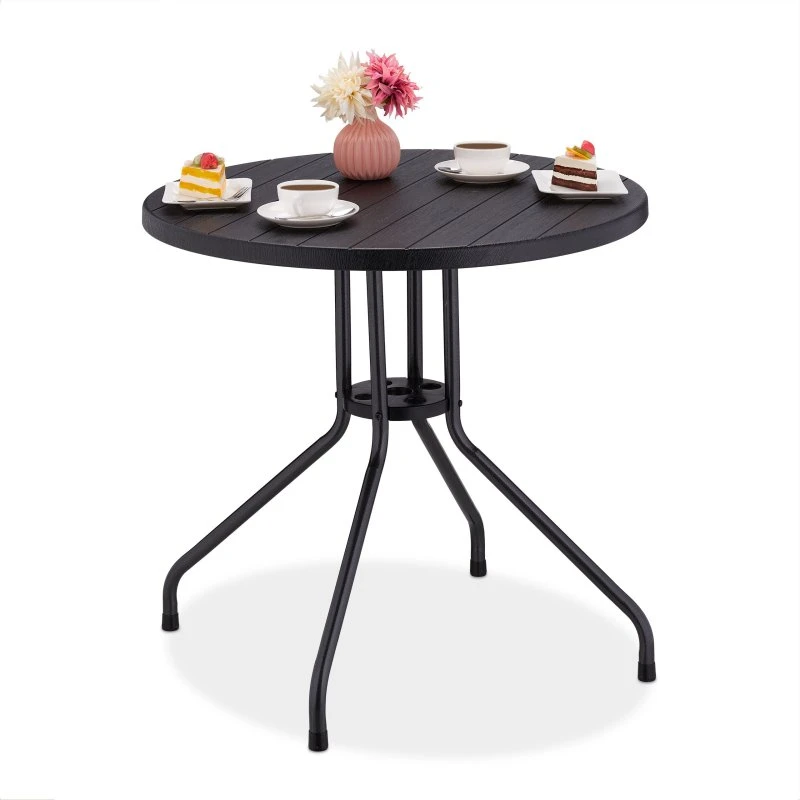 Bella Garden Okrągły stolik ogrodowy 100 cm, czarny