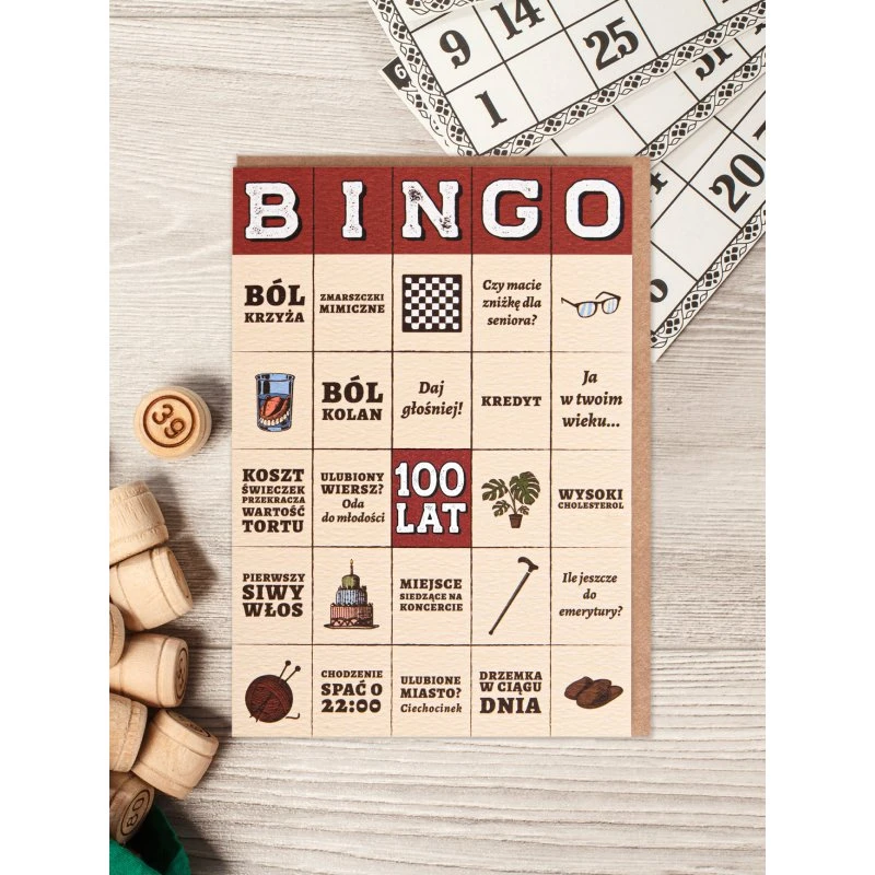 Absztyfikant Kartka Bingo 100 lat