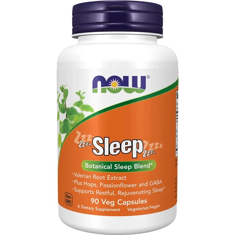NOW Sleep Veg Capsules – Waleriana, GABA, Chmiel, 90 kapsułek