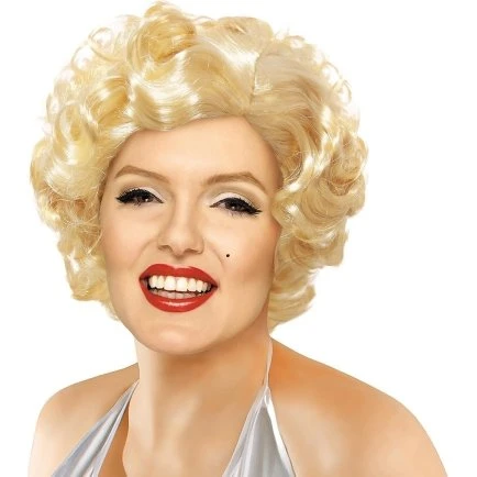 MM Marilyn Blond Kręcona Peruka dla Dorosłych