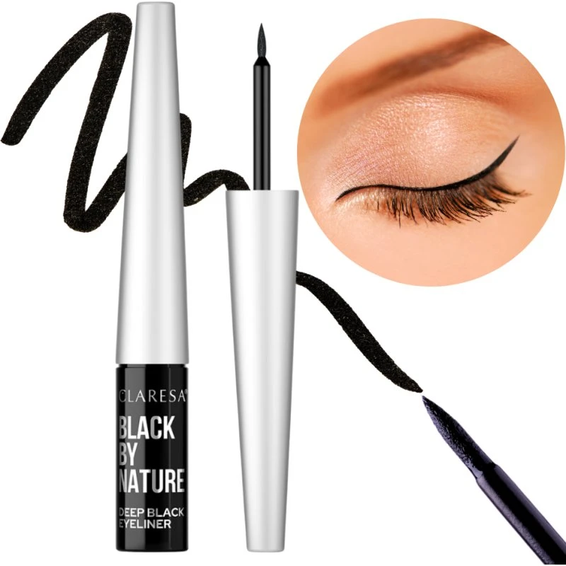 Claresa BLACK BY NATURE Superczarny Eyeliner w Płynie 4g