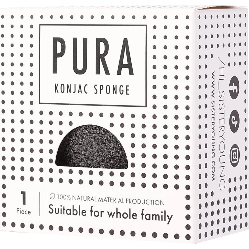 Sister Young Pura Konjac Sponge Czarna
