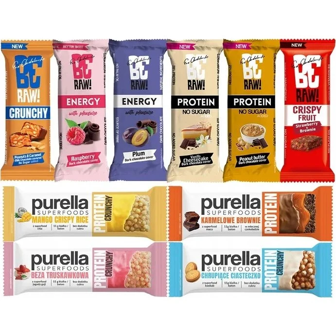 BERAW PURELLA Batony Proteinowe i Energetyczne Mix Smaków 10x