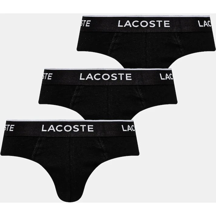 Lacoste Slipy 3-pack z Logo, Czarny