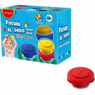 Keyroad Farby do malowania palcami 6 kolorów, 25 ml