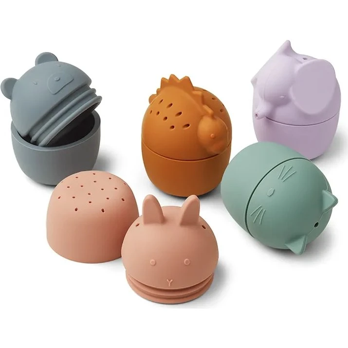 Liewood Gaby Multi Mix – 5 Silikonowych Zabawek do Kąpieli