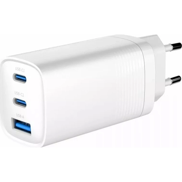 Gembird Ładowarka USB PD 65W GaN 1x USB-A 2x USB-C Biała
