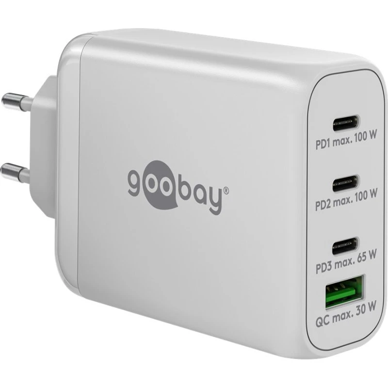 Goobay Wieloportowa ładowarka USB-C PD 100 W biała