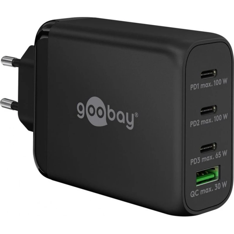 Goobay Wieloportowa ładowarka USB-C PD 100 W, czarna
