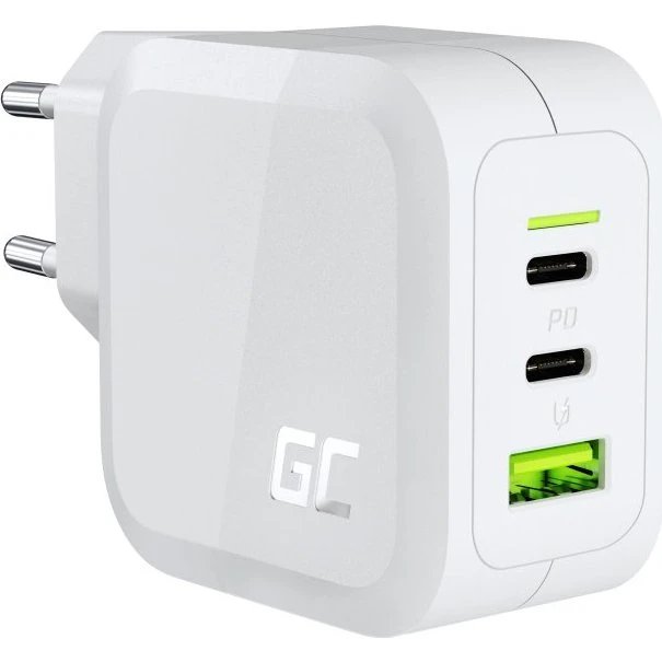 Green Cell GC PowerGaN 65W Biała Ładowarka USB-C USB-A