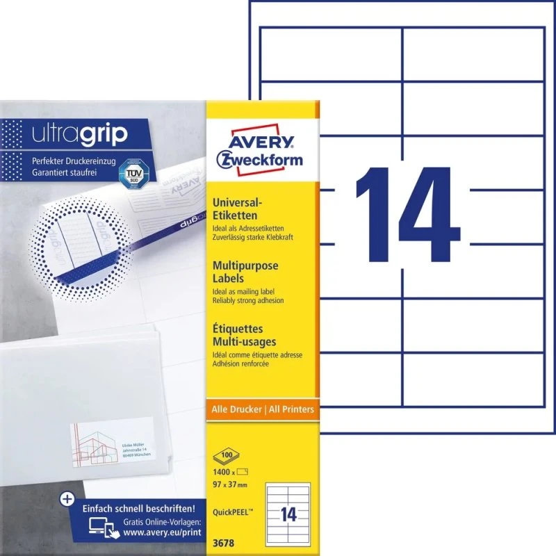 Avery Zweckform Etykiety Uniwersalne 97 x 37 mm, 1400 szt.