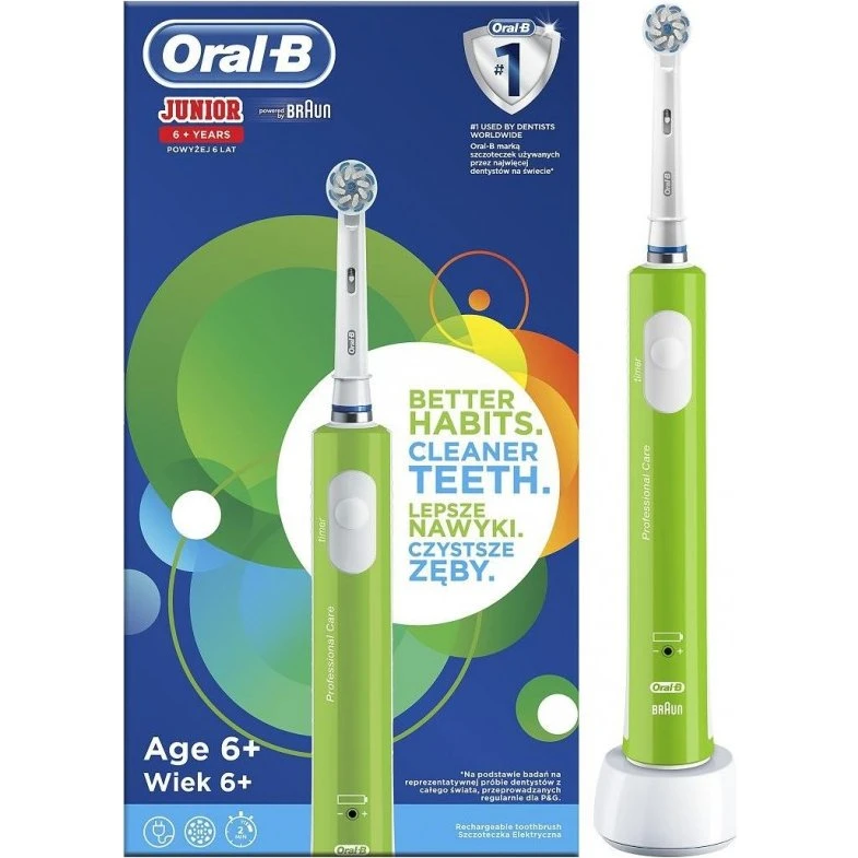 Oral-B Junior D16.513 Green Szczoteczka Elektryczna dla Dzieci z Etui