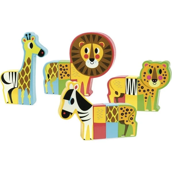Vilac Drewniane Puzzle Wesołe Safari Magnetyczne