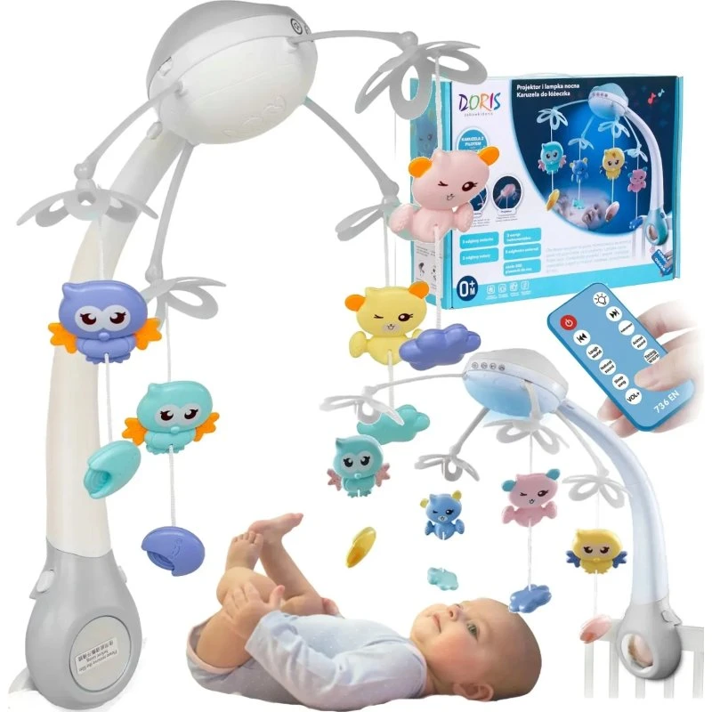 BabyDream Karuzela do łóżeczka z projekcją gwiazd i pilotem