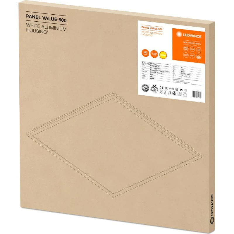 LEDVANCE PANEL VALUE 600 36W 3000K biały