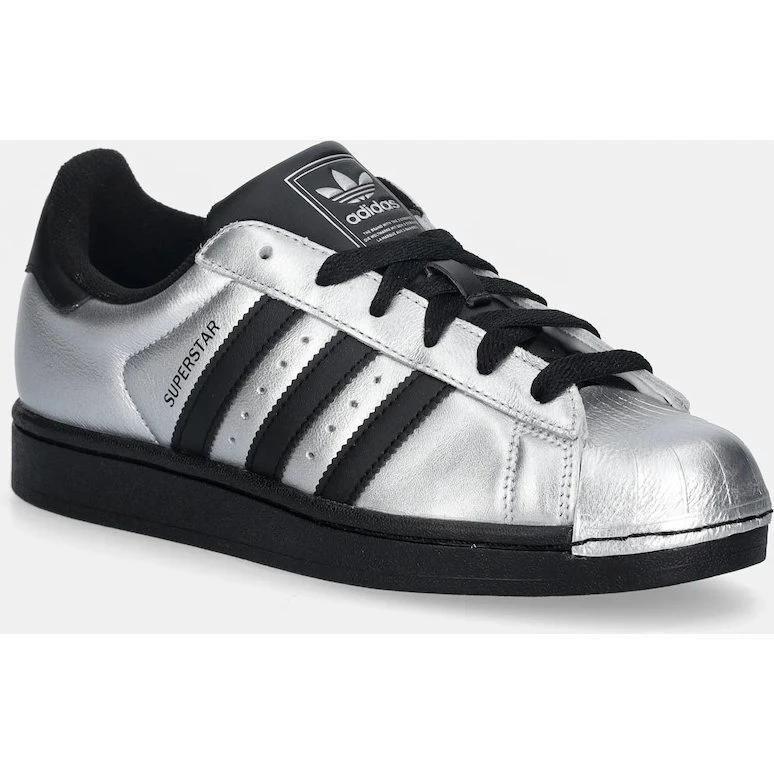 adidas Originals Superstar II damskie skórzane srebrne