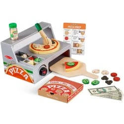 Melissa & Doug Pizzeria – drewniany zestaw do robienia pizzy 34 elementy