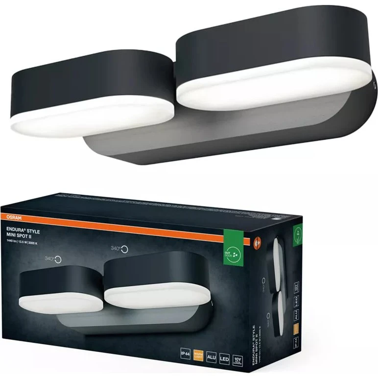 Osram ENDURA STYLE MINI SPOT II Kinkiet Ogrodowy 13.5W 3000K Szary