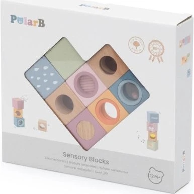 VIGA Drewniane Klocki Sensoryczne PolarB 8 szt.