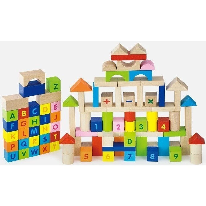 Viga 50288 Klocki 100 elementów z literkami i cyframi