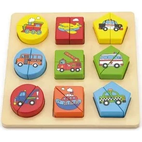 VIGA Puzzle Drewniane Układanka Pojazdy 2w1