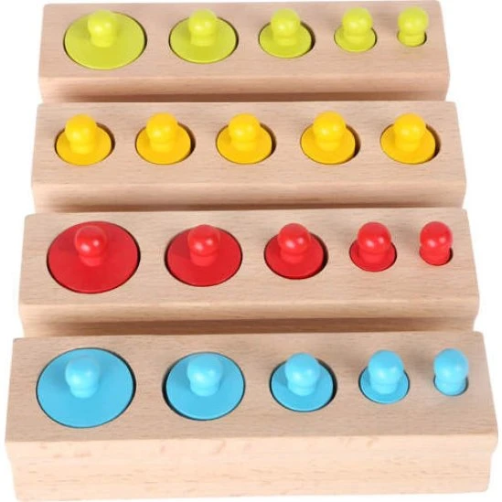 Montessori Kolorowe Cylindry – 24 elementy