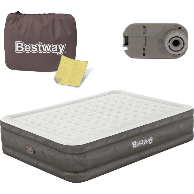 Bestway 69050 Materac dmuchany 203x152x46 cm z pompą elektryczną