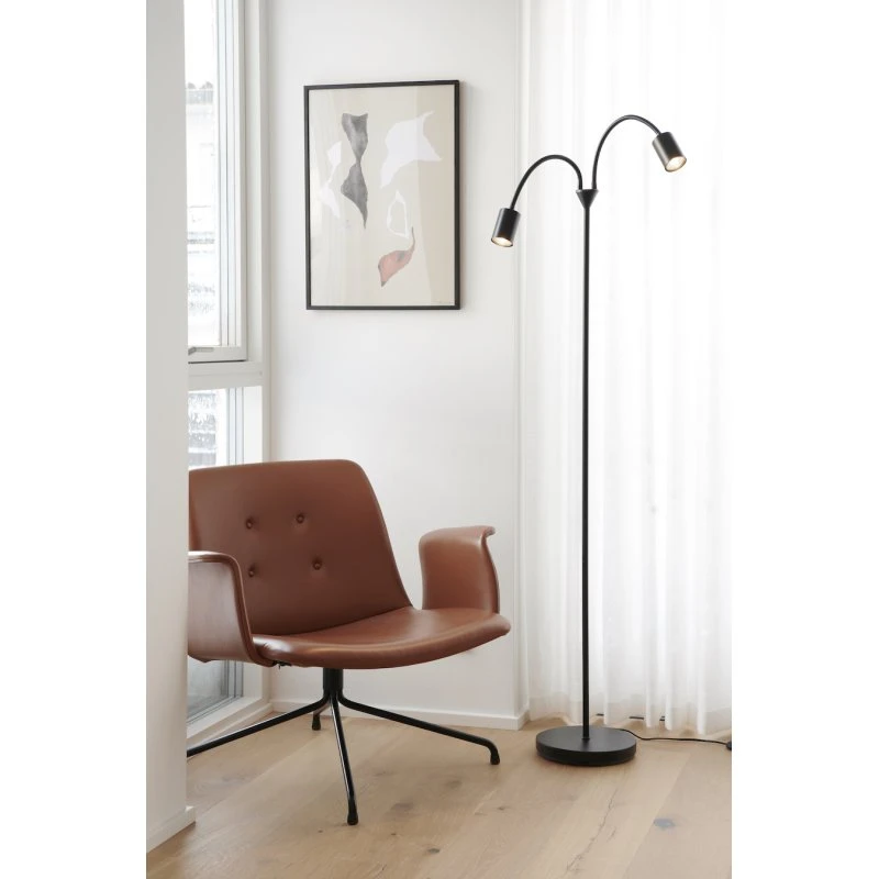 Nordlux Explore Lampa Podłogowa 2xGU10 Czarna 179 cm