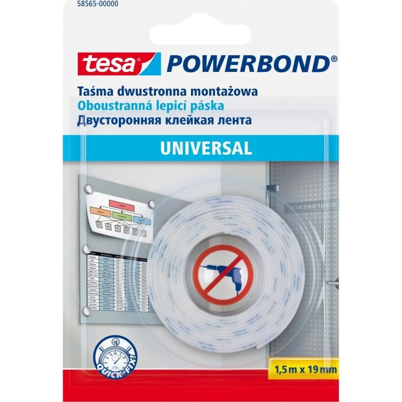 Tesa POWERBOND UNIVERSAL 19mm x 1,5m dwustronna taśma montażowa