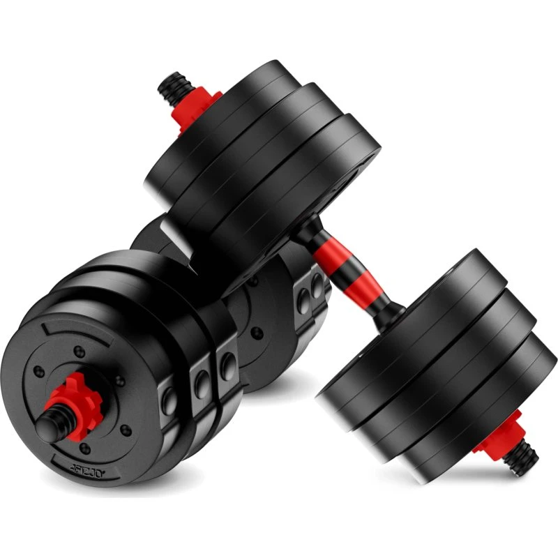 4FIZJO Hantle Bitumiczne Regulowane 2x20 kg + Sztanga 40 kg
