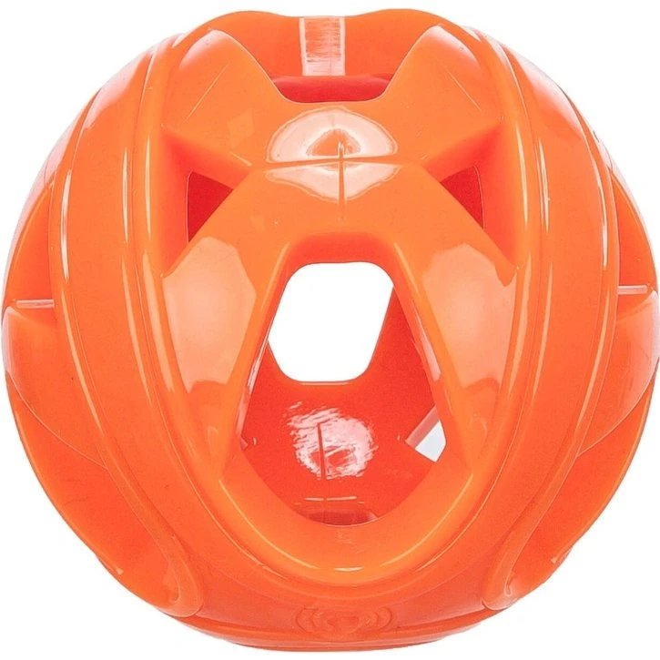 Trixie Piłka z otworami dla psa, TPE, pomarańczowa, 6 cm