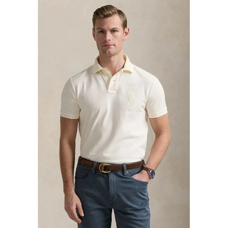 Polo Ralph Lauren bawełniane polo beżowe 710938137