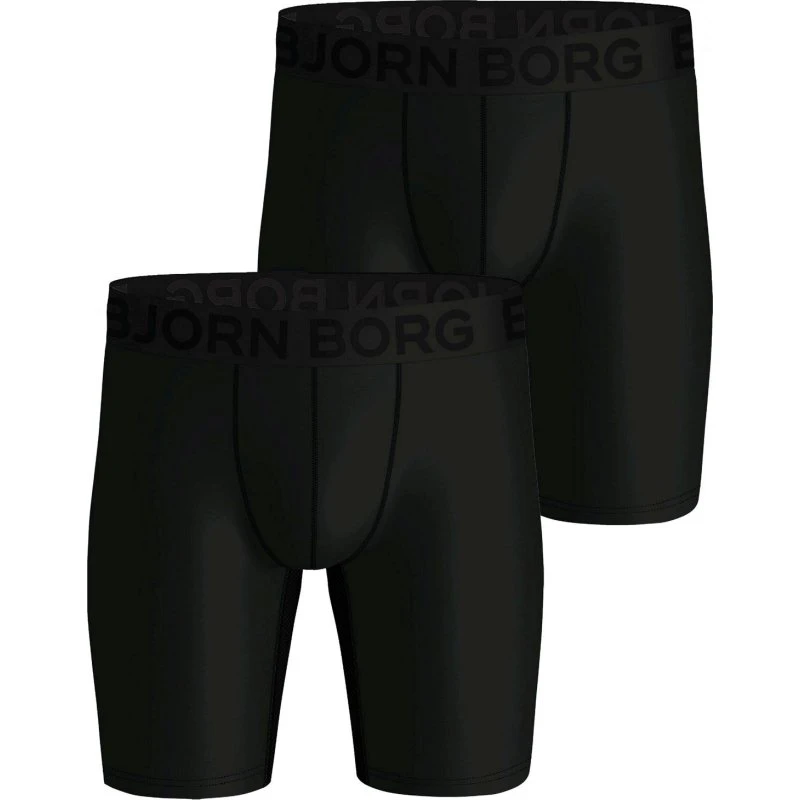 Björn Borg Sports Lekkie Bokserki Długie Czarne 2-Pak
