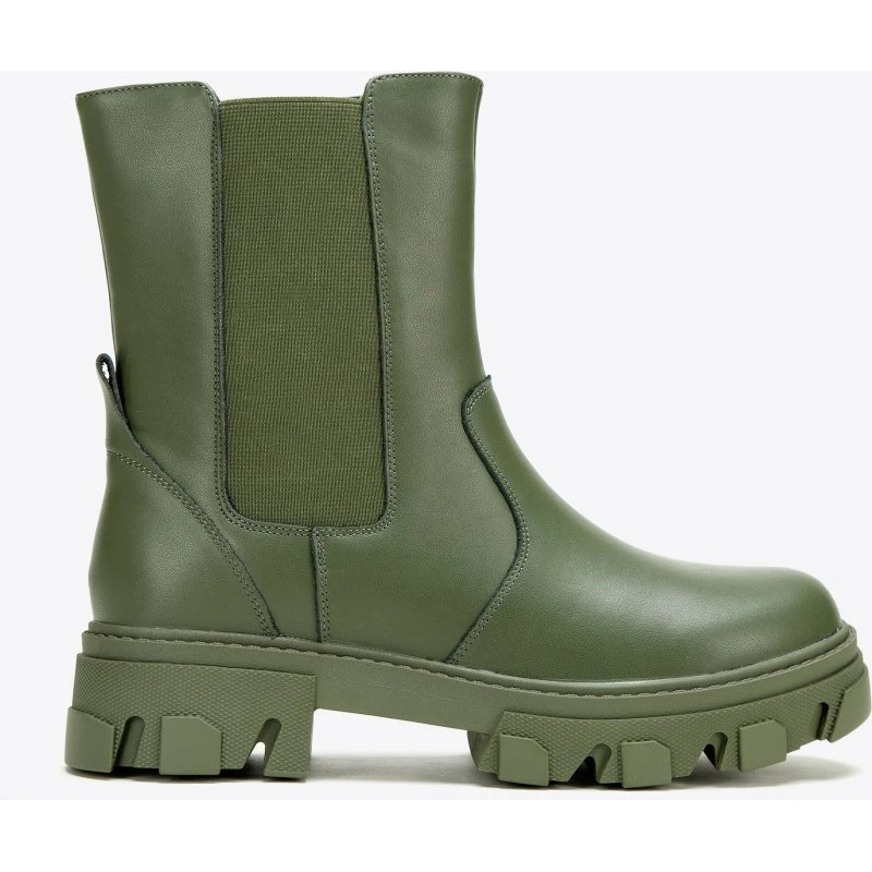 Birkenstock Damskie sztyblety skórzane na platformie brązowe