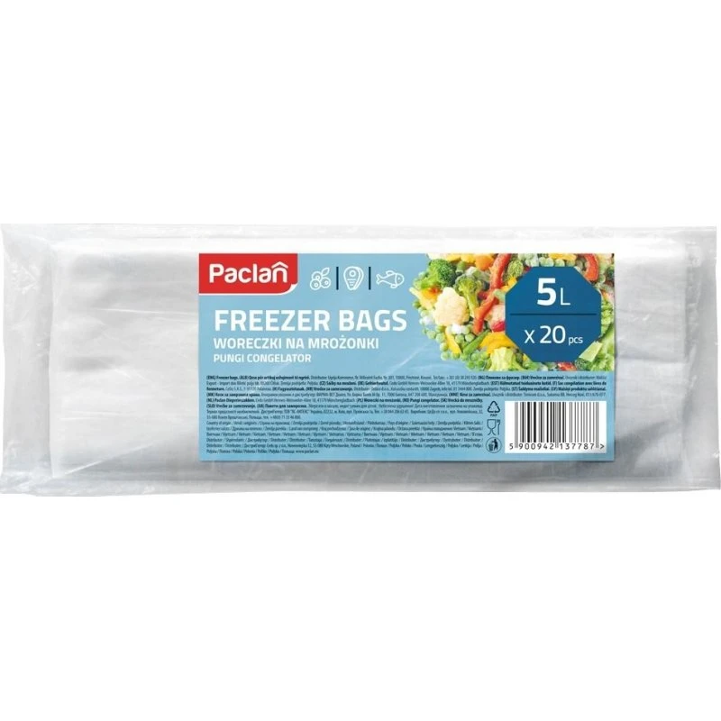 Paclan Woreczki do Mrożenia 5L 20 szt.