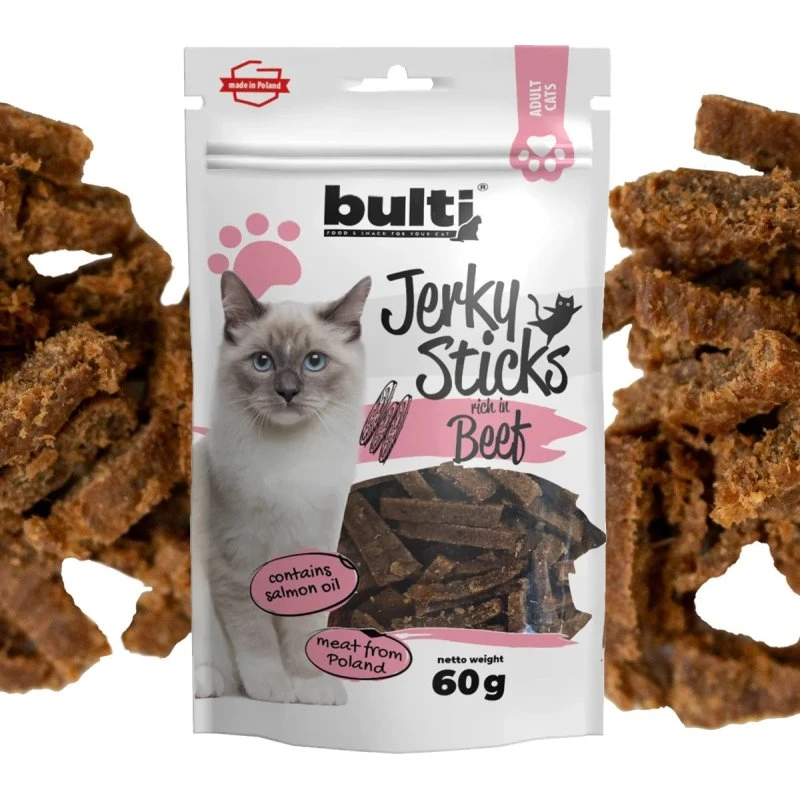 Bulti Jerky Sticks Beef 60g – przysmak z wołowiną dla kota