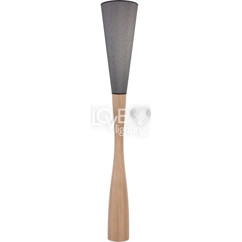 Hellux Chinka Lampa podłogowa dąb, 160 cm, szary abażur
