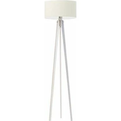 Lampa podłogowa Miami ecru drewniana biała 148 cm