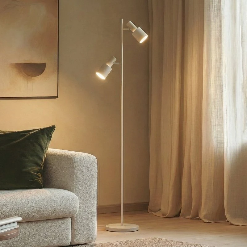 Lindby Ovelia Lampa Podłogowa Beige - Metalowa, 155 cm