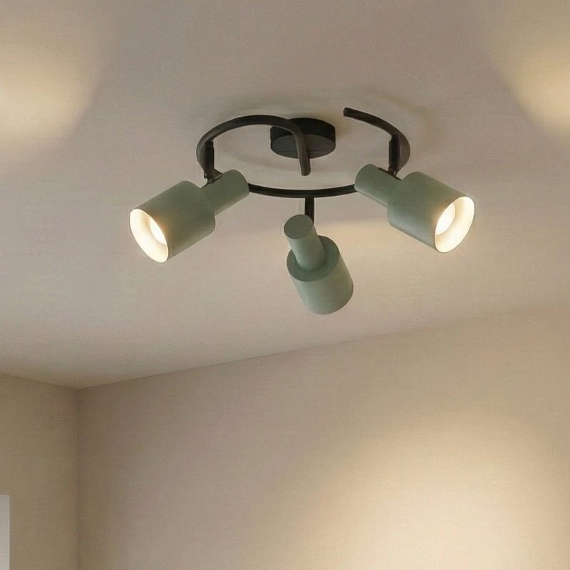Lindby Ovelia 3 Lampa Sufitowa Zielona/Czarna