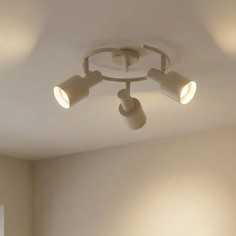 Lindby Ovelia 3 Lampa Sufitowa Beżowa - Metalowa, Okrągła