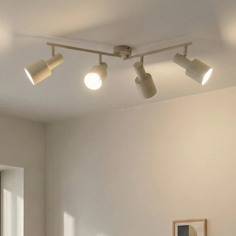 Lindby Ovelia Reflektor sufitowy, beżowy, 80 cm, 4-punktowy, E27