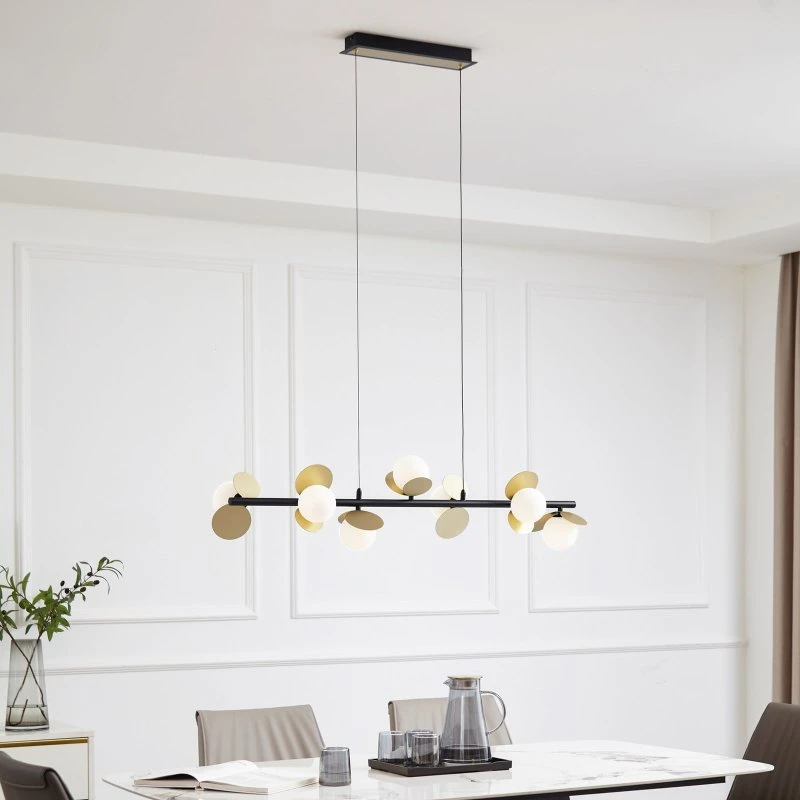 Lucande Pallo Lampa Wisząca LED 7-punktowa Czarny/Złoty