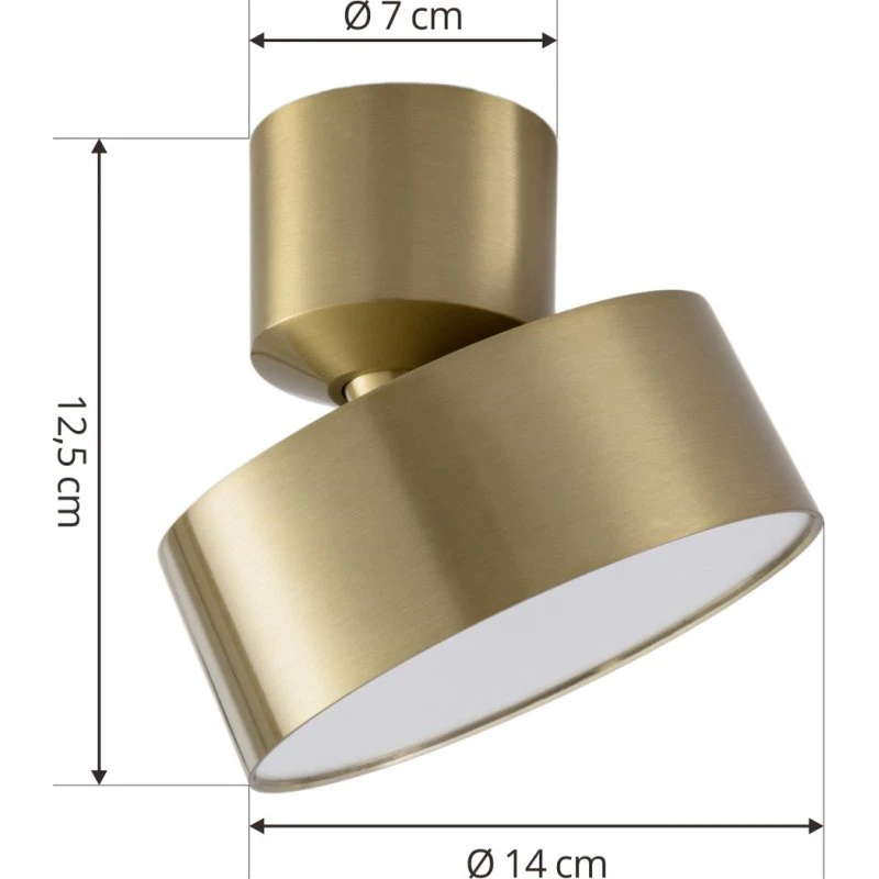 Lindby Nivoria LED Reflektor Sufitowy Gold, regulowany, Ø 14 cm