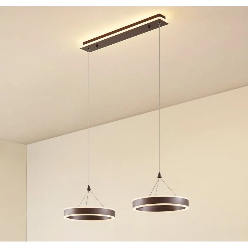 Lucande Kolo 2 LED Lampa Wisząca Iced Coffee, 86 cm