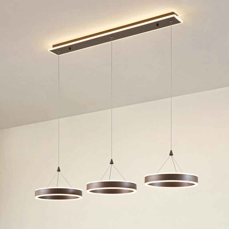 Lucande Kolo 3 LED Lampa Wisząca Iced Coffee, 114 cm
